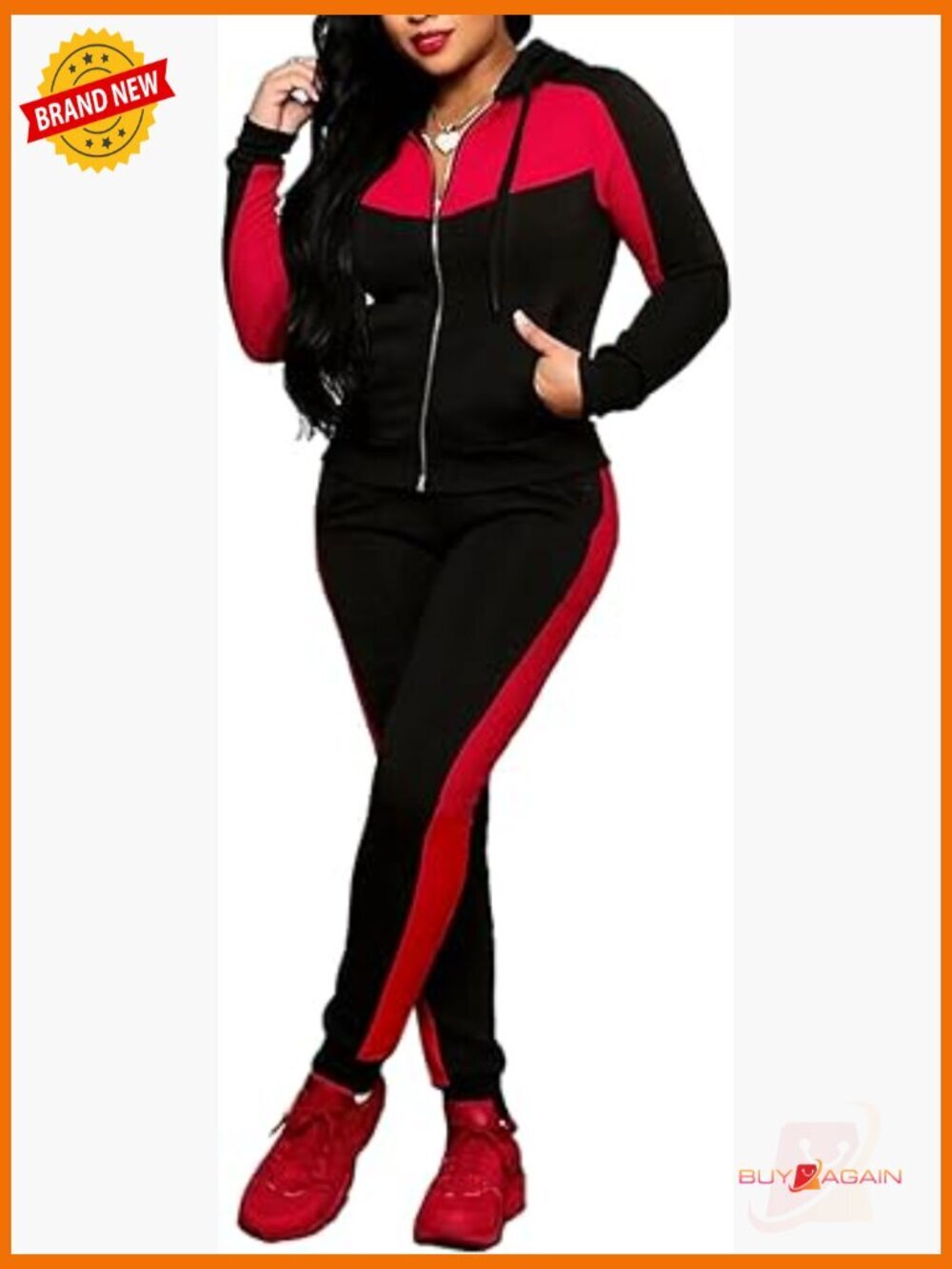 Two Piece Tracksuit Set Long Sleeve Zip Top and Jogger Pants